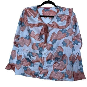 𝅺PINK Victoria Secret Strawberry Blouse‎